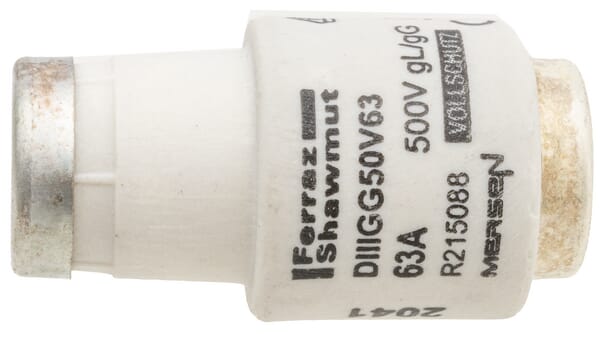 Fusible 500V 63A longueur 50mm · réf. 63ATDTIII