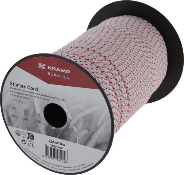 Cordon de démarrage 4.0mm x 100m blanc — réf. KR0401000W