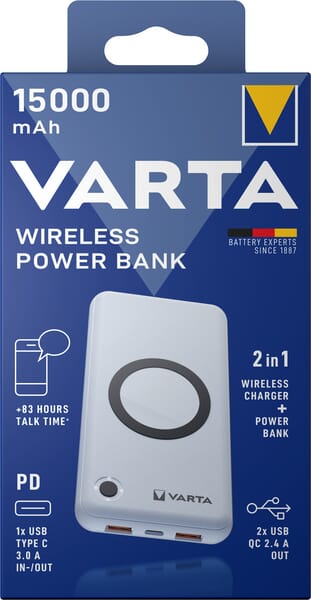 Bezdrátová powerbanka 15 000 mAh