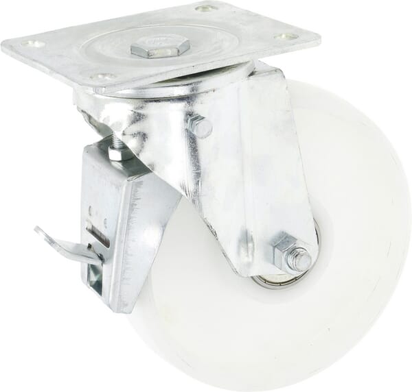 Roue pivotante, roue en polyamide : Ø80x30mm, Fixation de plaque: 100x80mm Load: 90kg, Ro-Carr · réf. WH50NF80