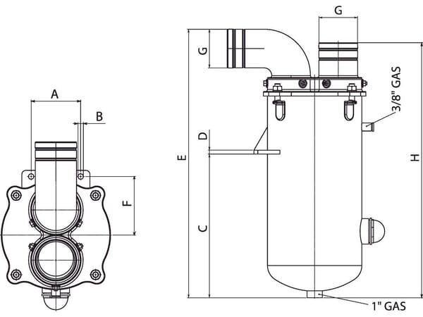 Siphon 5000-10000 tr/min Battioni Pagani vue 2