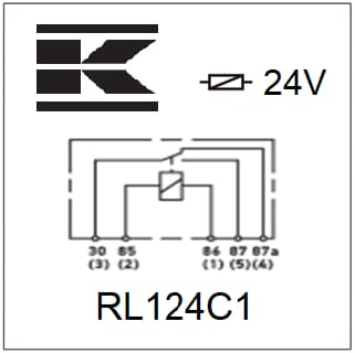 Mini relais 24V, inverseur, 30A/40A, sans support vue 3