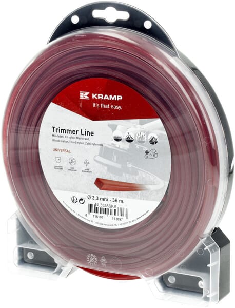Fil de coupe Ø 3.3mm 36m carré rouge Kramp — réf. NL3336SKR