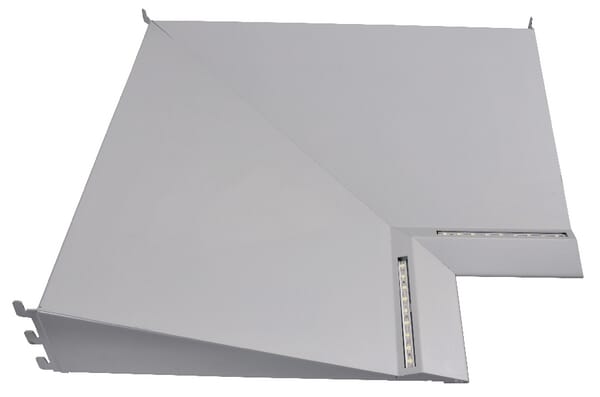 Obdélníková clona s osvětlením bílá/hliník