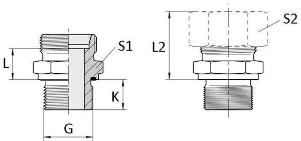 Raccord 12L - 3/8BSP vue 4