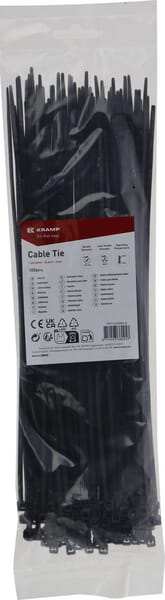 Collier de serrage 3,6 x 300 mm, noir, 100 pièces — réf. TR0136300BLA