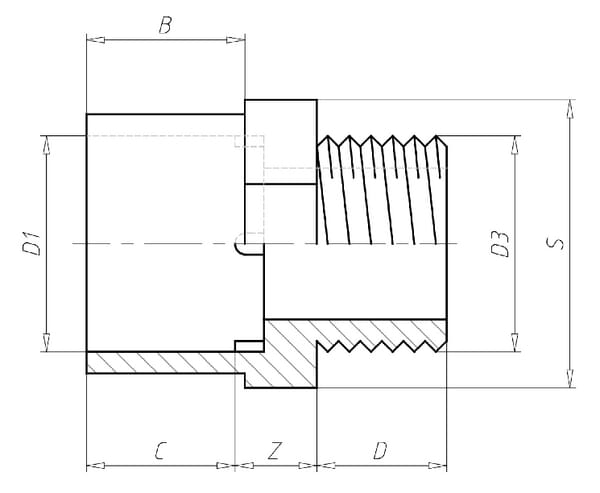 Manchon adaptateur 3/4" x M 3/4" vue 2