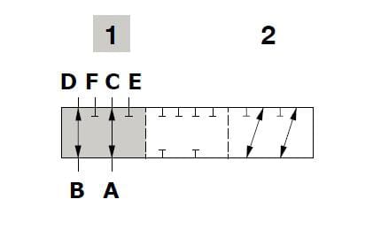 Vanne a tiroir à 6 voies 3/4 BSP centre ferme vue 2