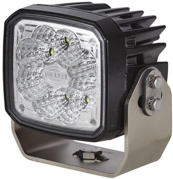 Phare de travail LED 4000lm, carré 12/24V, blanc, ultra longue portée prise Deutsch 8 LED Hella — réf. 1GA995606081