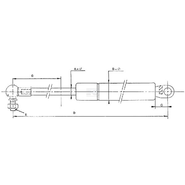 Gasdruckdämpfer KRABY L: 277-388 mm inkl. Halterungen für