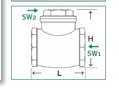 Clapet anti-retour hor. 2 1/2" vue 2