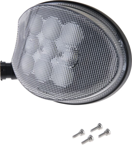 Feu de travail d'angle LED, gauche, 45 W 4 500 lm, 160 x 127 x 67 mm, cadre noir, prise H9, combo, compatible avec John Deere — réf. LA10640LEFT