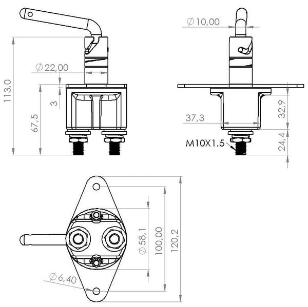 Coupe batterie 12/24V, 250A/2500A (24V-10sec) vue 3