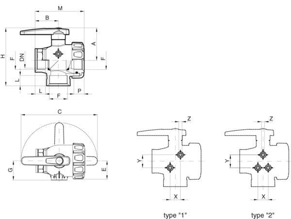 Vanne boiss.sph. 1/2" 3v.+ral. vue 2