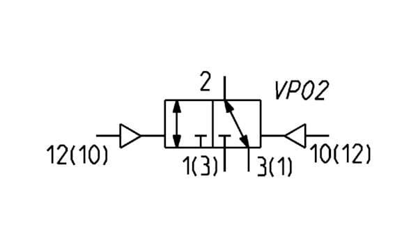 Distributeur 3/2, bistable vue 3