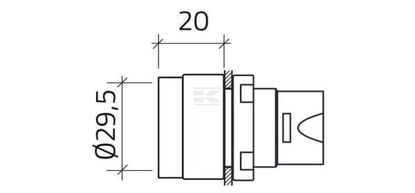 Bouton poussoir lumineux rouge vue 3