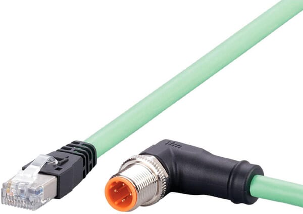 Câble 4P+S ; L=0,5m ; 1xM12-D ; 1x RJ45 · réf. EVC930