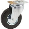 Castor wheels with plate attachment and wheel with solid rubber tread 70 - 205kg