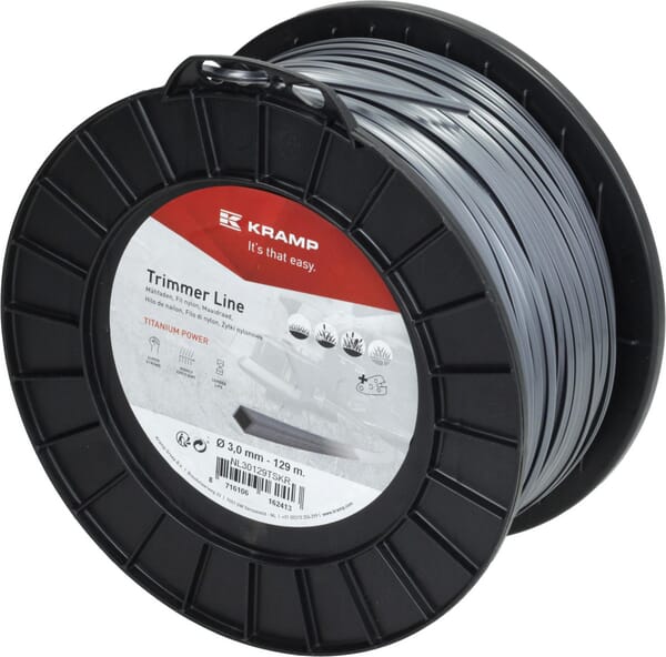 Fil de coupe Ø 3mm 129m carré Titanium Power gris Kramp — réf. NL30129TSKR