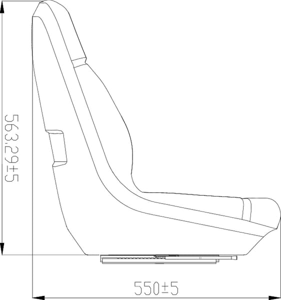 Revêtement de siège noir PVC vue 2