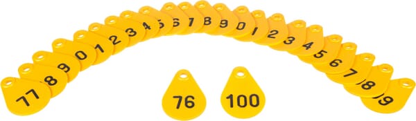 Známka na krk č. 76-100, žlutá