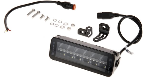 Barre lumineuse de travail LED, 60W, 5040lm, rectangulaire, 12/24V, blanc/orange, 204x70x67mm prise Deutsch, Combo, droite, 12LED, E-BOOST — réf. LA10811
