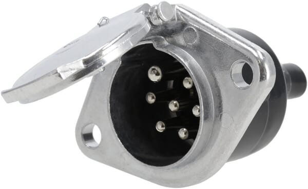 Prise de remorque 7 pôles, aluminium, 24V, bornes à vis — réf. TR00011KR