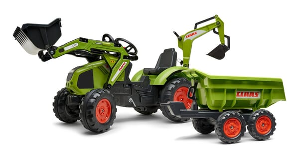 Tractopelle excavatrice Claas Axos avec remorque — réf. F1010W
