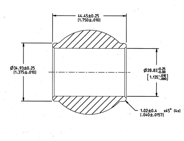 Rotule de barre de poussée Cat.2 Ø28.8/50.6x44.5mm vue 3