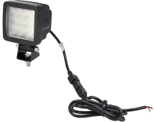 Lampe de travail LED, 76W, 11970lm, carrée, 10/30V, 95x77x131mm,Deutsch prise, faisceau large, tête pivotante — réf. LA10632