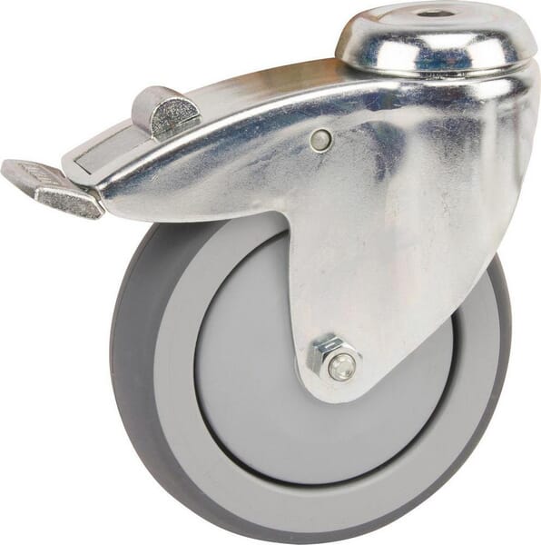 Roue pivotante, roue en polyuréthane : Ø50x19mm, Trou de vis simple, Load: 40kg, Tente — réf. 2475PJP050P3011