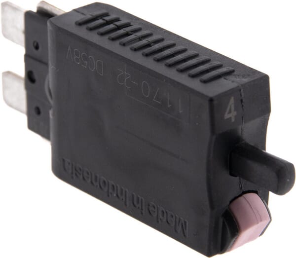 Fusible réinitialisation manuelle thermique 28V 4A longueur 51,6mm violet E.T.A · réf. SI26004