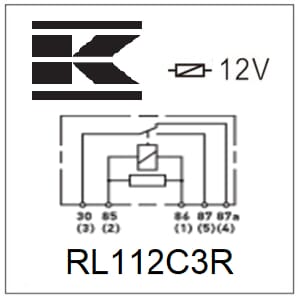 Mini relais 12V, inverseur, 30A/40A, avec résistance, avec support vue 3