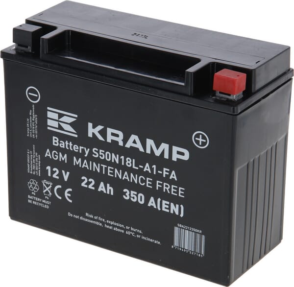 Baterie 12V 22Ah 350A uzavřená, Kramp
