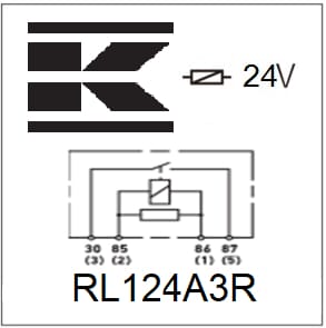 Mini relais 24V, normalement ouvert, 20A, avec résistance, avec support vue 3