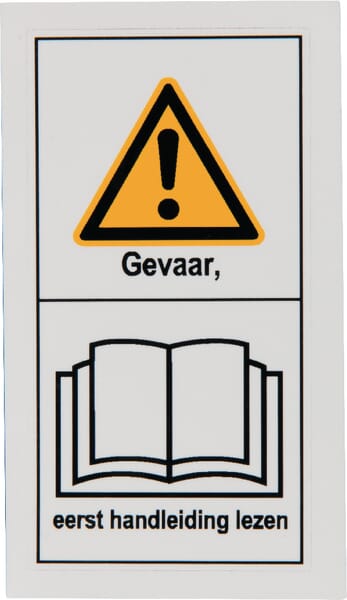 Zákazové a příkazové štítky, pozor; nejdříve přečíst příručku