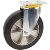 Castor wheels with plate attachment, wheel with rubber tread 200 - 500kg