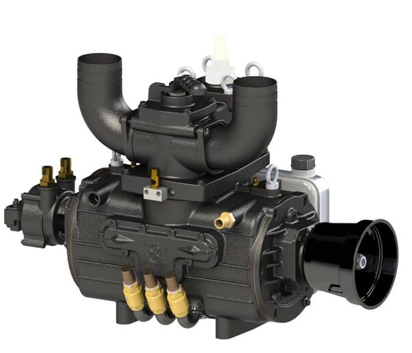 Pompe à vide à entraînement direct CCW 18620 l/min avec lubrification automatique et ballast Battioni Pagani — réf. KPSB670DLA100