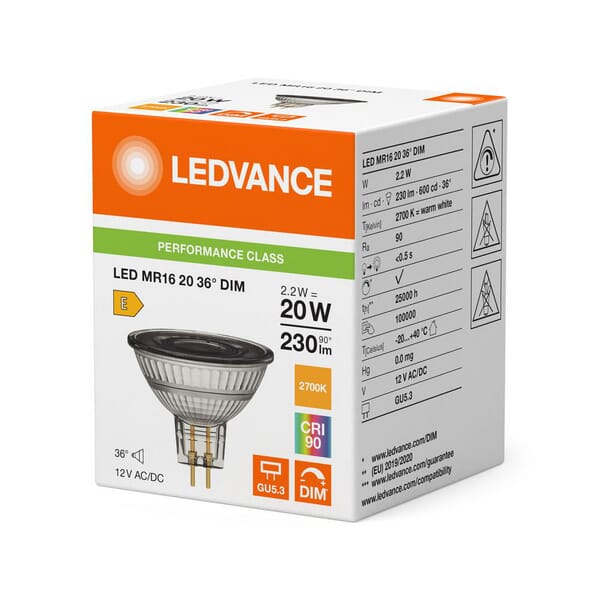 Lampe LED 2,2 W 827 GU5.3 · réf. MR1620D927G5