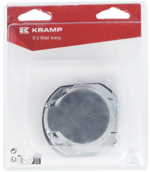 Prise 7 broches en métal avec joint en caoutchouc blister Kramp — réf. KRLA403092P001B