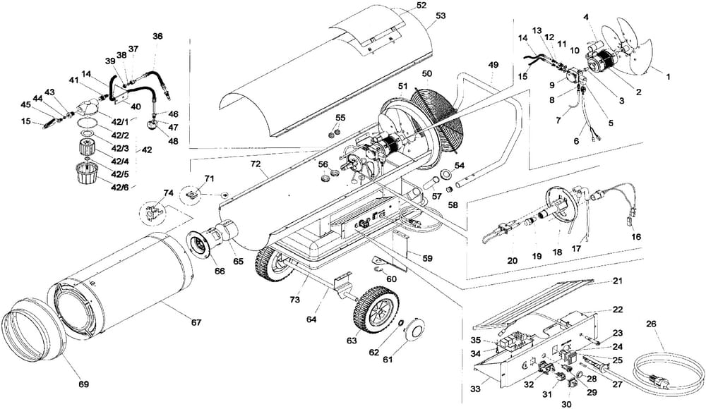 + Propane gas stoked heater KG 25