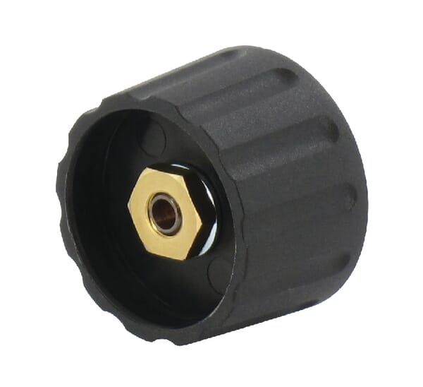 Bouton rotatif 28,0 mm tige 1/4" noir · réf. KNOP280