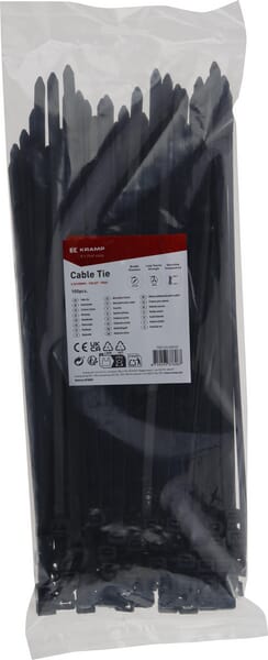 Collier de serrage 7,6x300mm, noir, 100pcs — réf. TR0176300BLA
