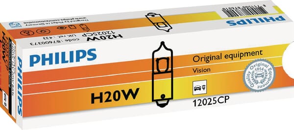 Ampoule conventionnelle H20W 12V 20W BA9s Philips · réf. GL12025CP