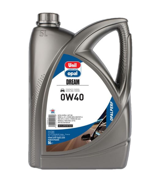 Huile OPALPERF DREAM 0W40 - 5l · réf. SP192575UO