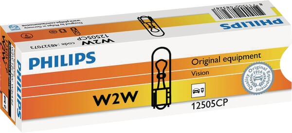 Ampoule conventionnelle W2W 12V 2W W2x4.6d Philips · réf. GL12505CP