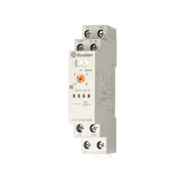 Relais multif.pas/mono stable + reset rail 17,5mm m. 1CO 16A/12.24V AC · réf. 136100240000