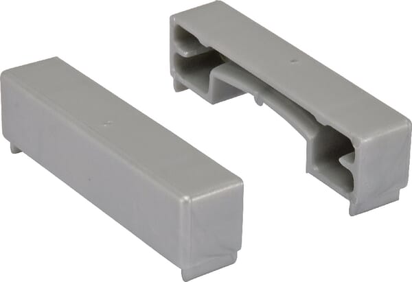 Koncové uzávěry, šedý hliník, 2 ks