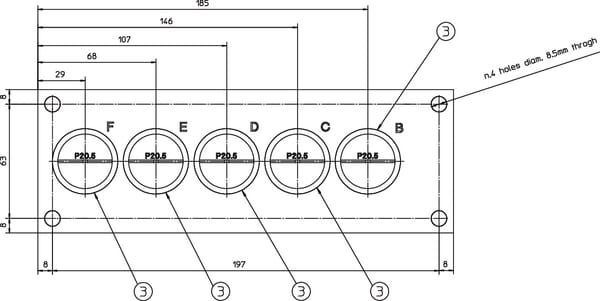 Bloc de retour 5x3/4" 1x1"1/2 vue 4