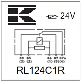 Mini relais 24V, inverseur, 30A/40A, avec résistance, sans support vue 3